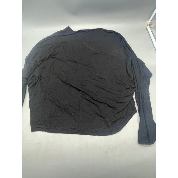 long sleeve tee shirt high low black sheer size medium READ - Picture 6 of 6